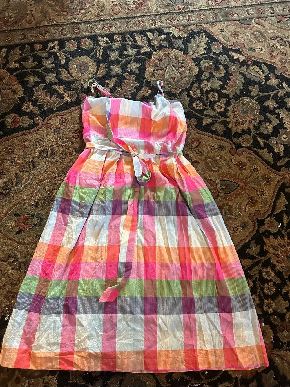 Kate spade for target Multicolor Plaid Midi Sundress with Tie Belt - Picture 3 of 9